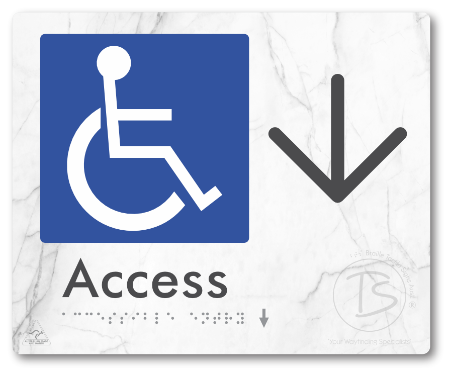 Accessible Entry with Large Directional Arrow
