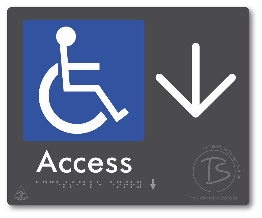 Accessible Entry with Large Directional Arrow