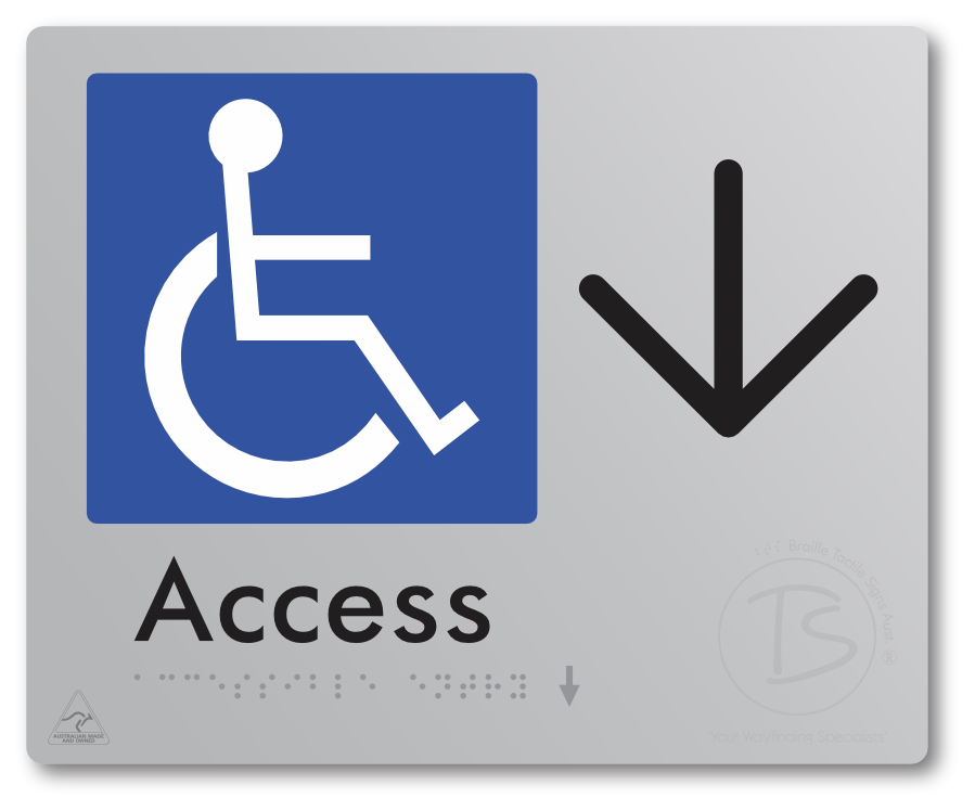 Accessible Entry with Large Directional Arrow