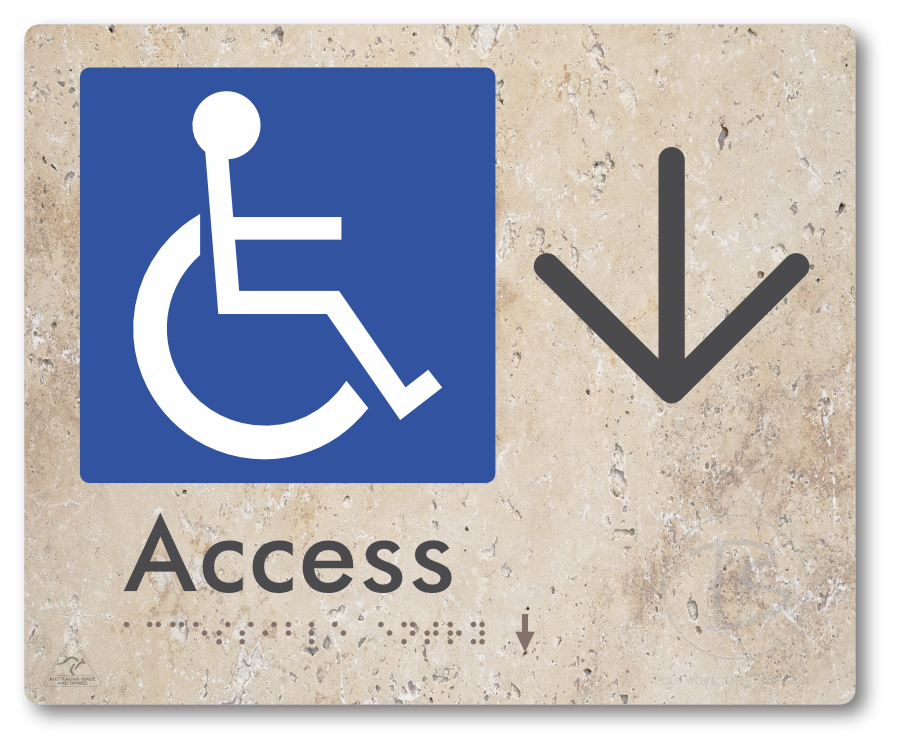 Accessible Entry with Large Directional Arrow