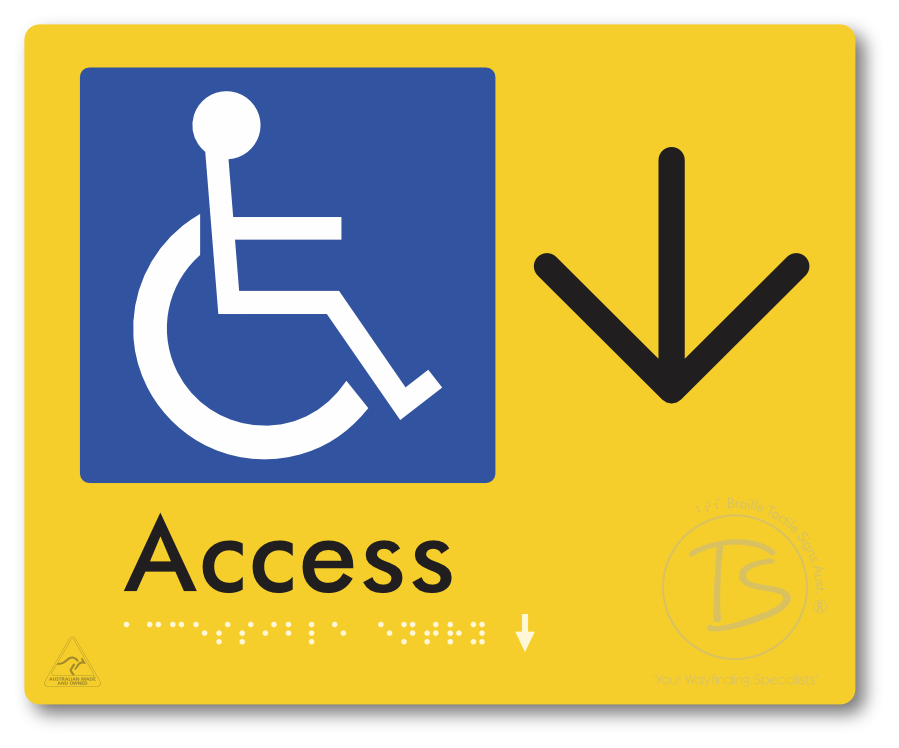 Accessible Entry with Large Directional Arrow