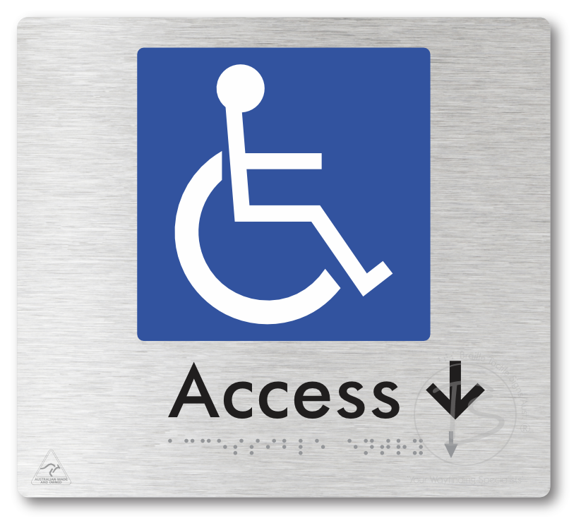 Accessible Entry with Small Directional Arrow