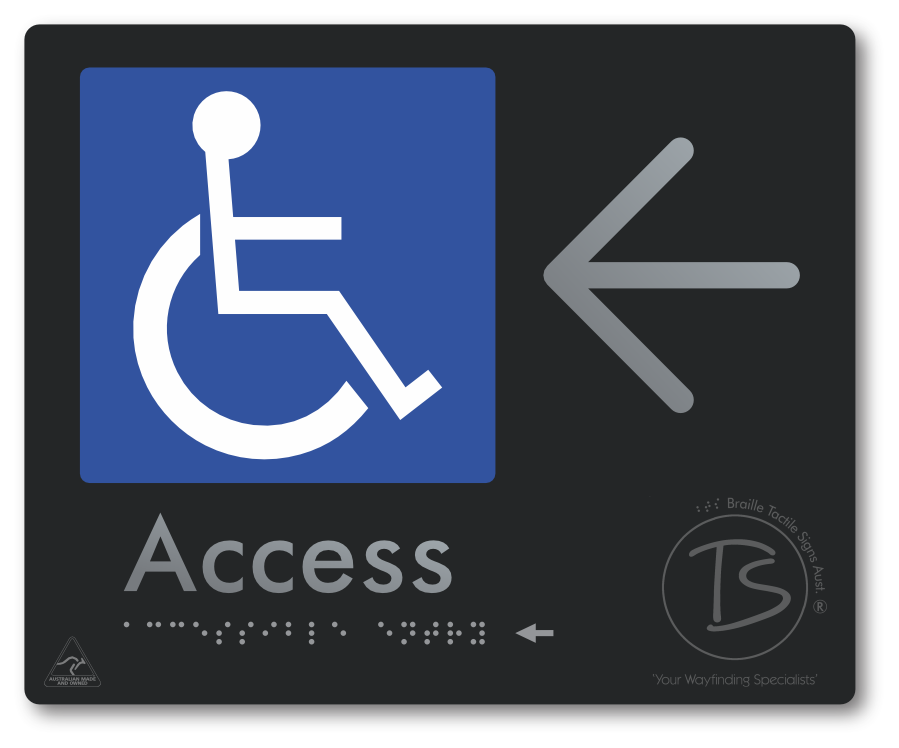 Accessible Entry with Large Directional Arrow