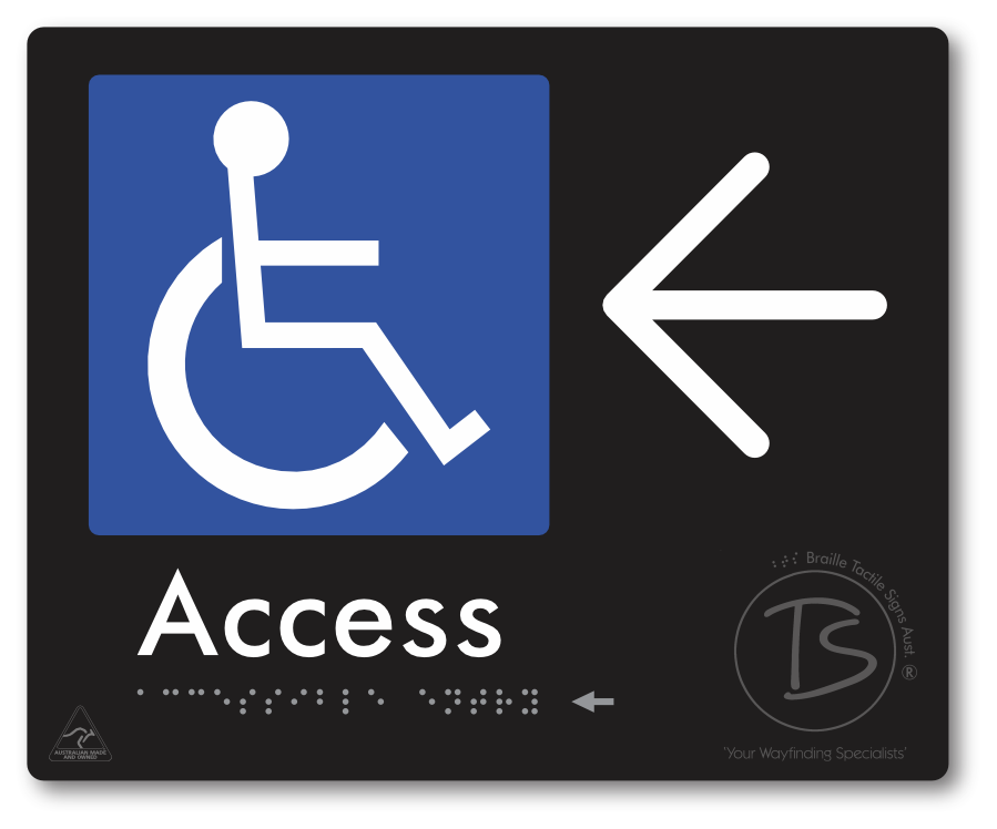 Accessible Entry with Large Directional Arrow