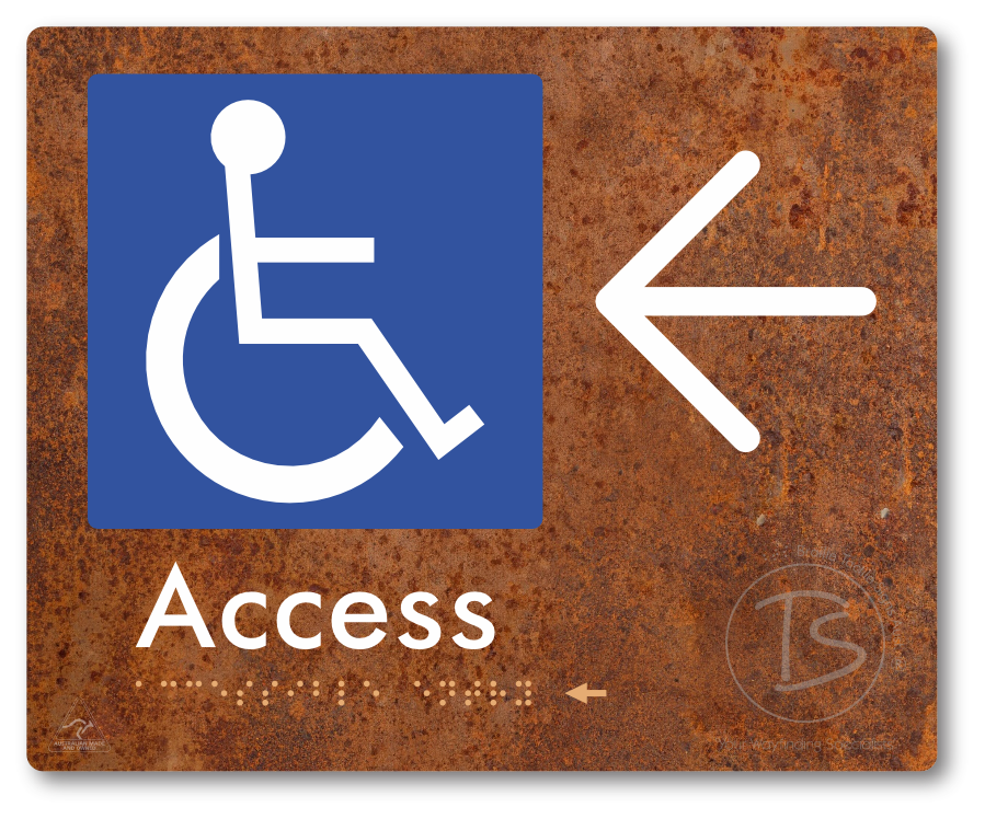 Accessible Entry with Large Directional Arrow