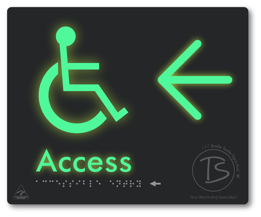 Accessible Entry with Large Directional Arrow