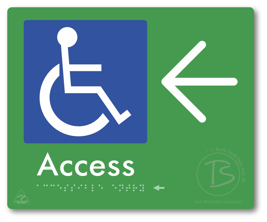 Accessible Entry with Large Directional Arrow