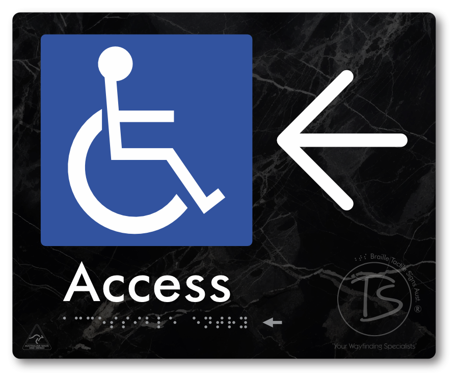Accessible Entry with Large Directional Arrow