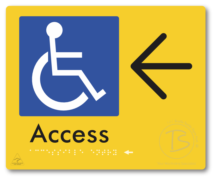 Accessible Entry with Large Directional Arrow
