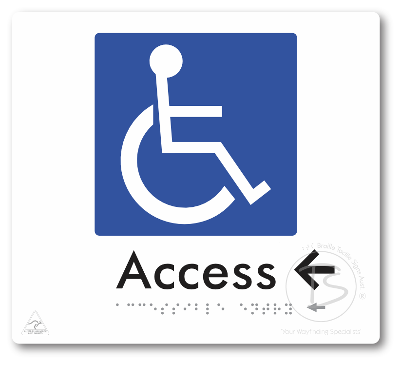 Accessible Entry with Small Directional Arrow