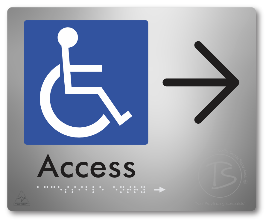Accessible Entry with Large Directional Arrow