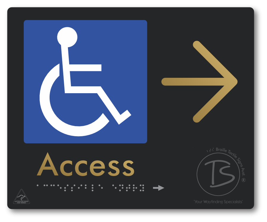 Accessible Entry with Large Directional Arrow