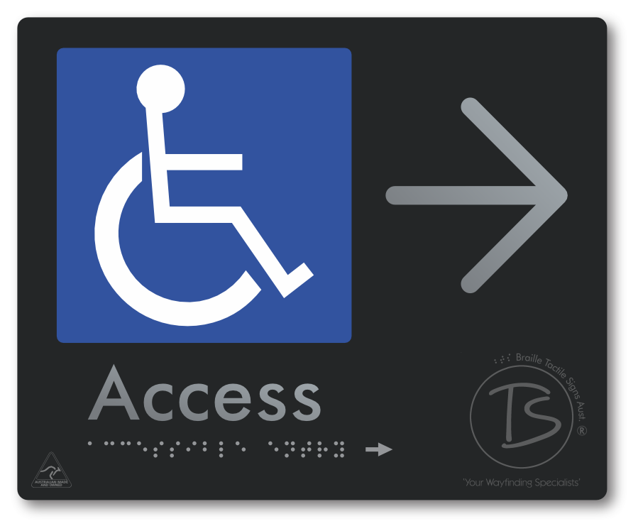 Accessible Entry with Large Directional Arrow