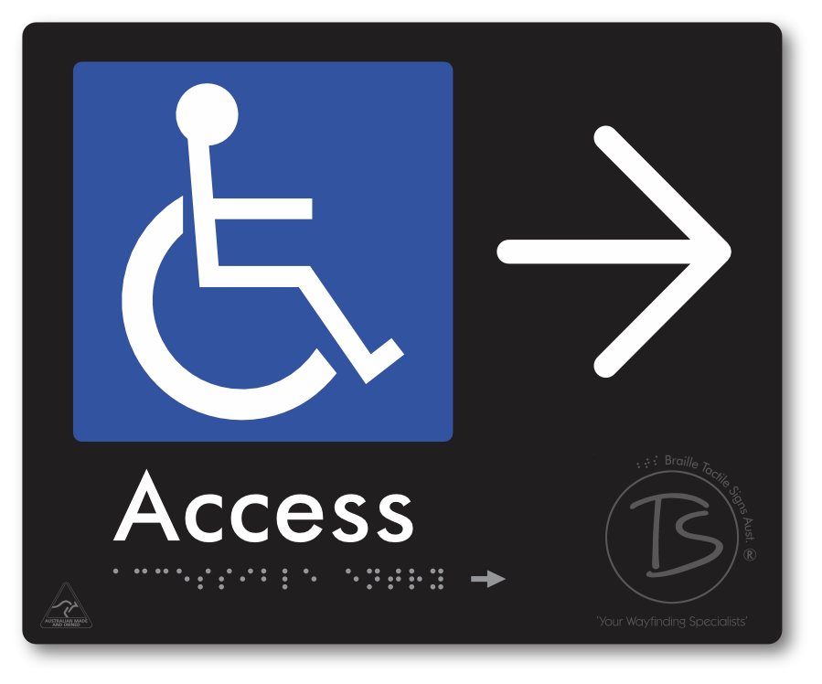 Accessible Entry with Large Directional Arrow