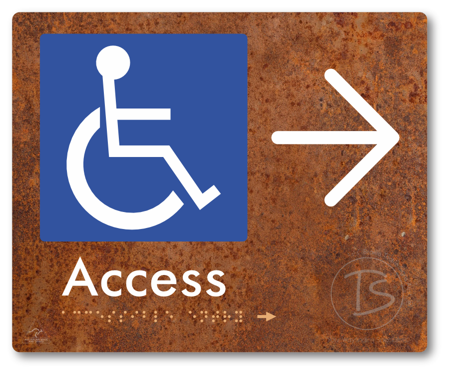 Accessible Entry with Large Directional Arrow