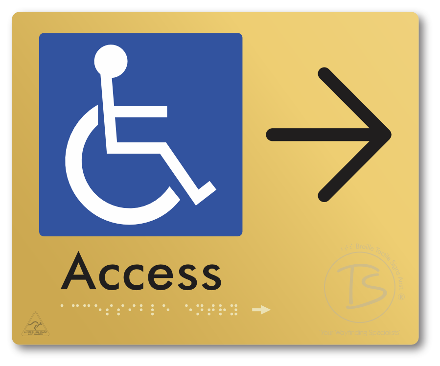 Accessible Entry with Large Directional Arrow
