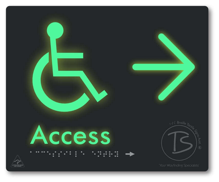 Accessible Entry with Large Directional Arrow
