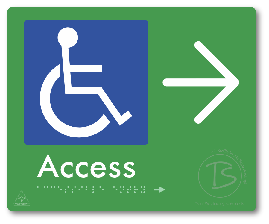 Accessible Entry with Large Directional Arrow