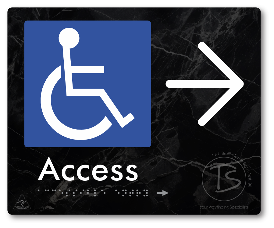 Accessible Entry with Large Directional Arrow