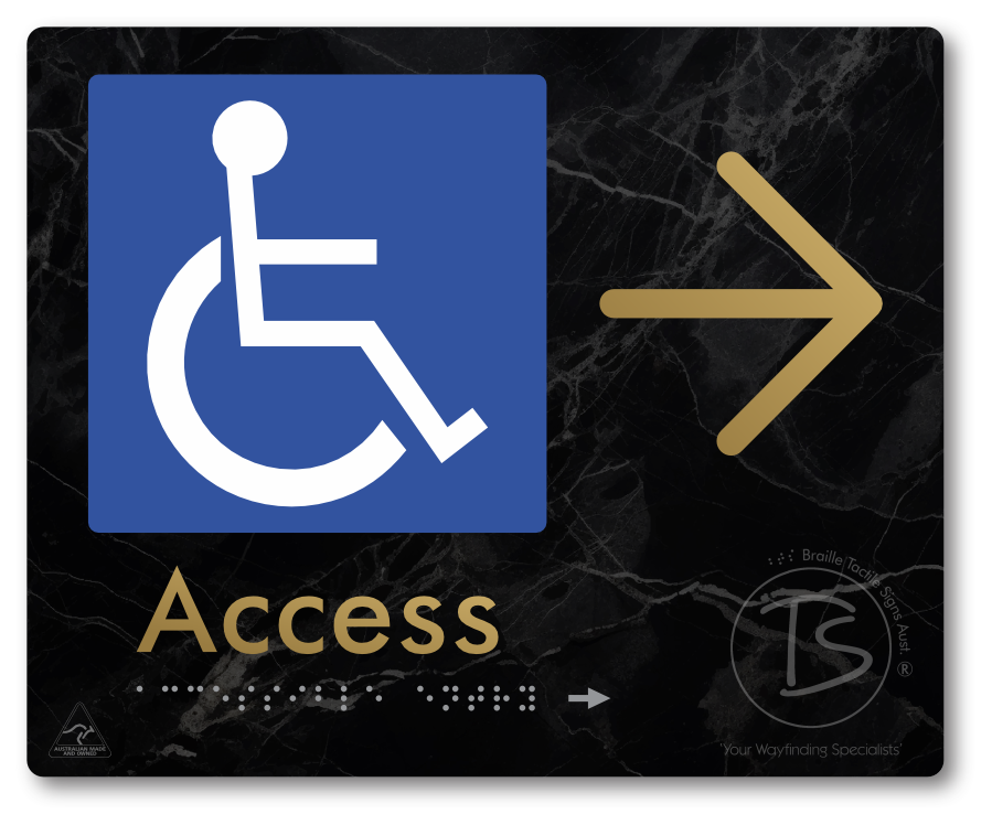 Accessible Entry with Large Directional Arrow