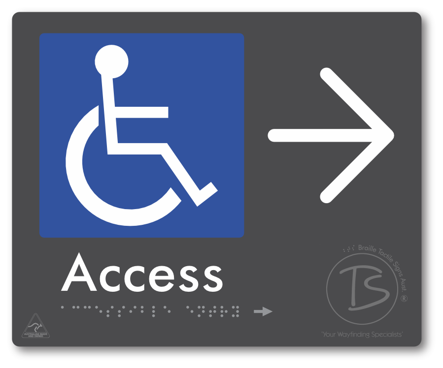 Accessible Entry with Large Directional Arrow