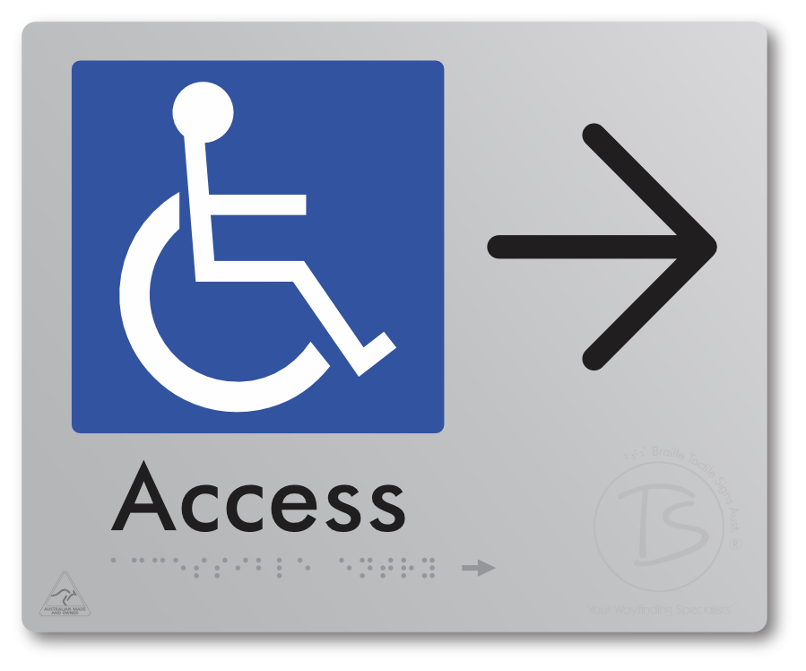 Accessible Entry with Large Directional Arrow