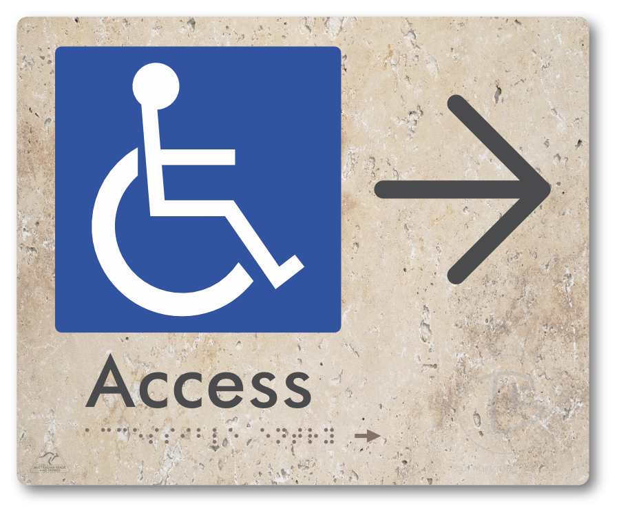Accessible Entry with Large Directional Arrow