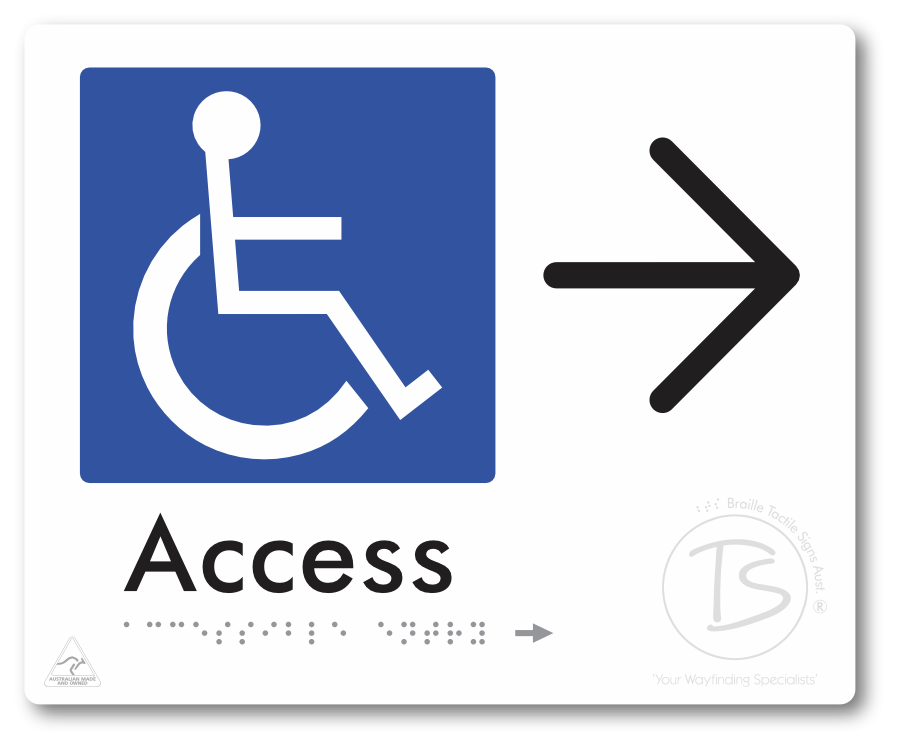 Accessible Entry with Large Directional Arrow