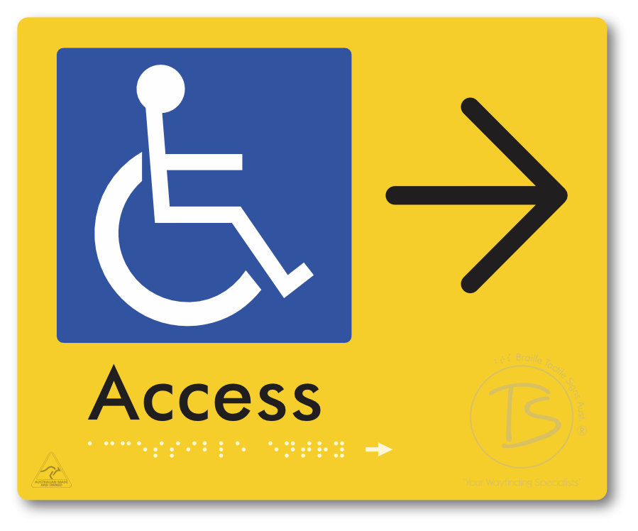 Accessible Entry with Large Directional Arrow