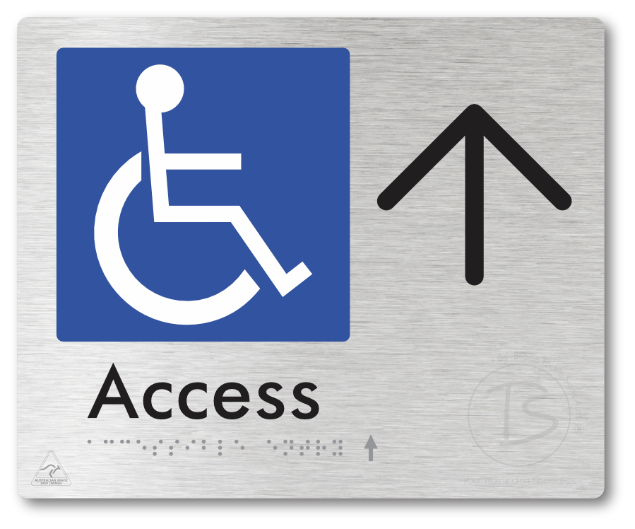 Accessible Entry with Large Directional Arrow