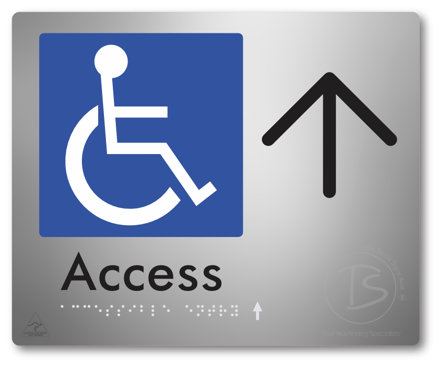 Accessible Entry with Large Directional Arrow
