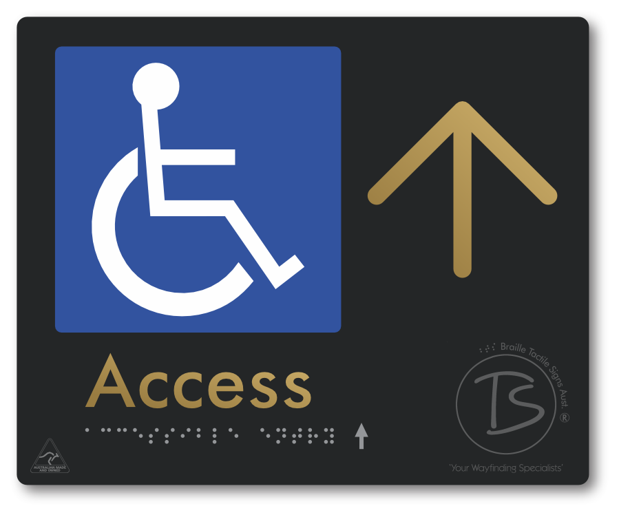Accessible Entry with Large Directional Arrow