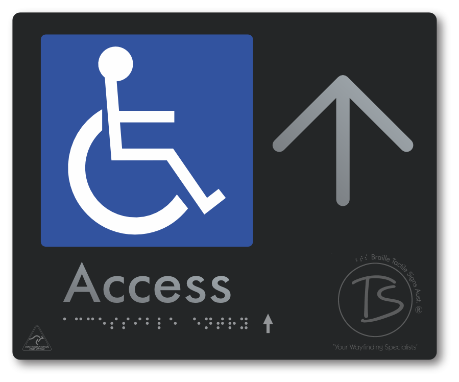 Accessible Entry with Large Directional Arrow