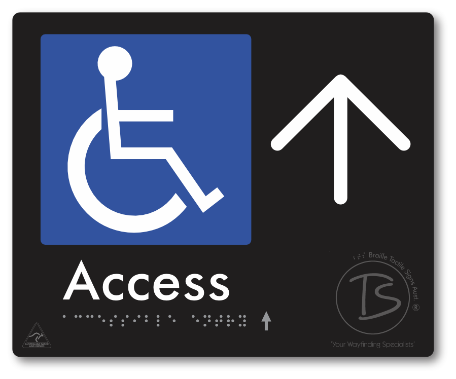 Accessible Entry with Large Directional Arrow