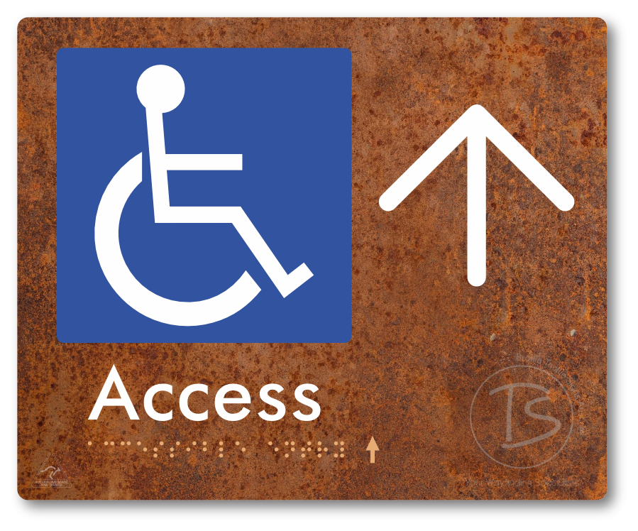 Accessible Entry with Large Directional Arrow