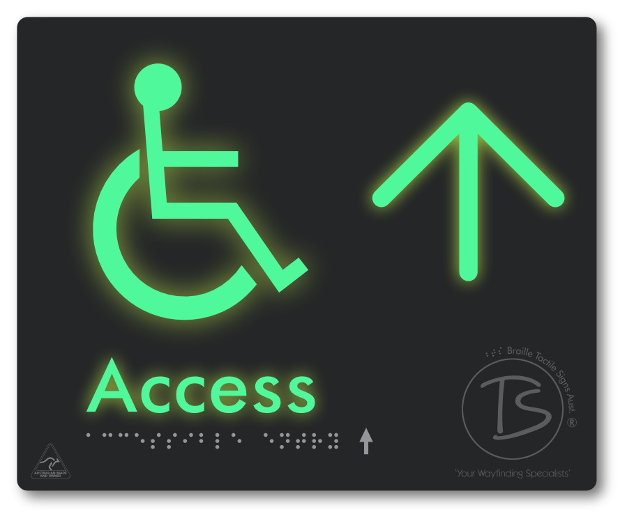 Accessible Entry with Large Directional Arrow