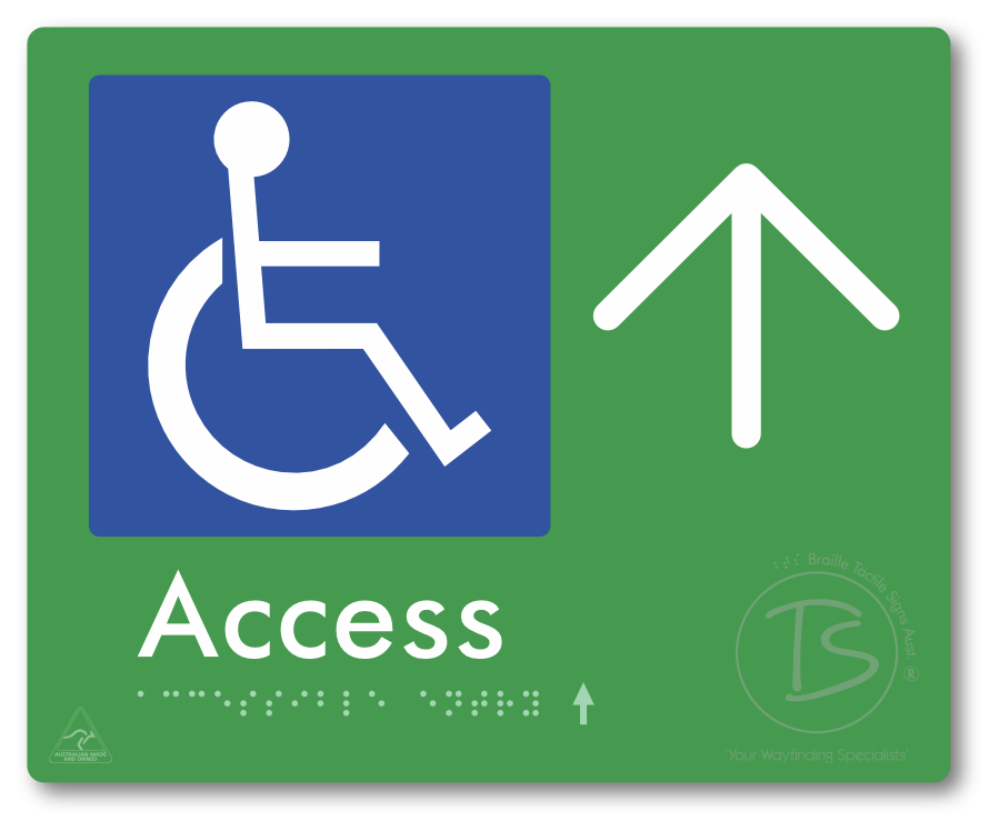 Accessible Entry with Large Directional Arrow