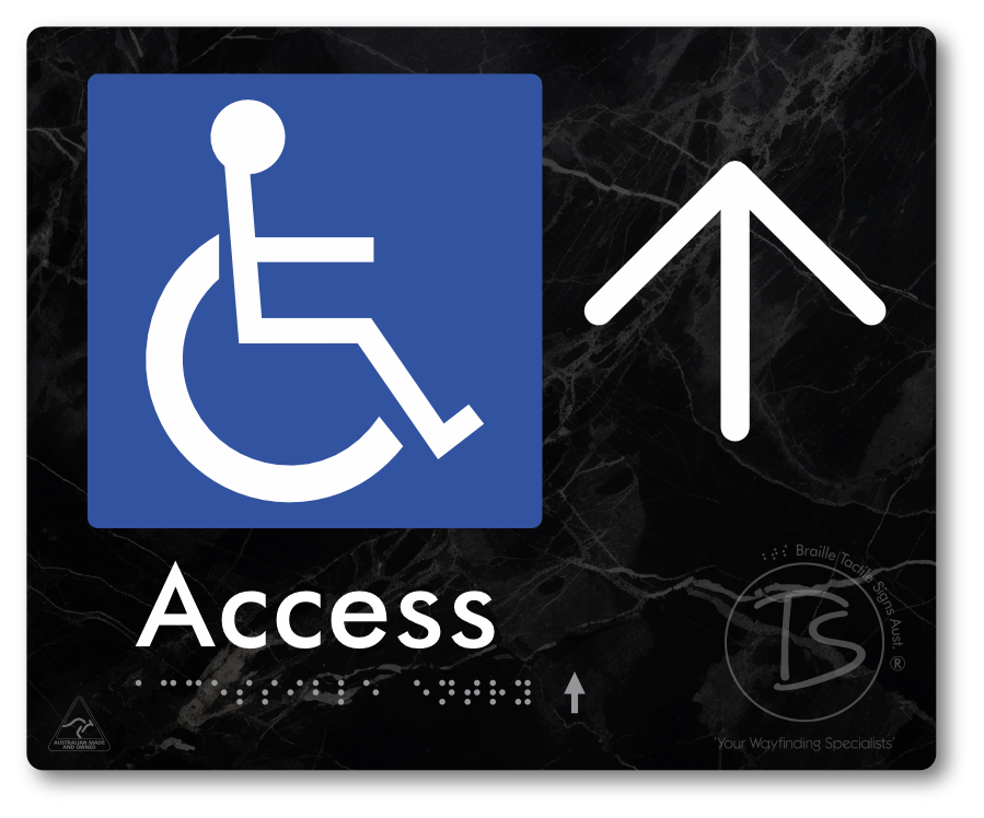 Accessible Entry with Large Directional Arrow