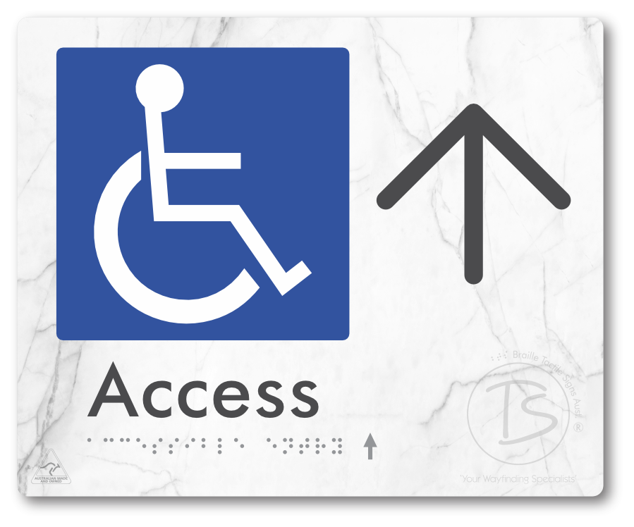 Accessible Entry with Large Directional Arrow