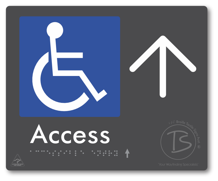 Accessible Entry with Large Directional Arrow