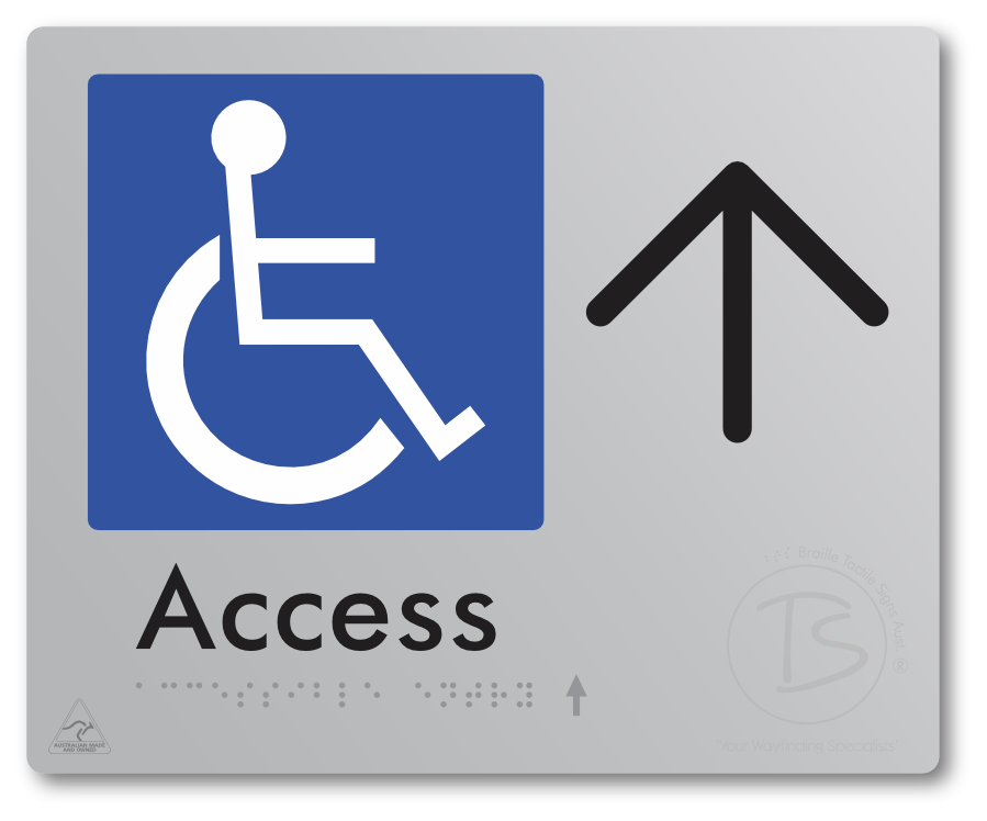 Accessible Entry with Large Directional Arrow