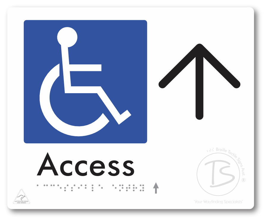 Accessible Entry with Large Directional Arrow