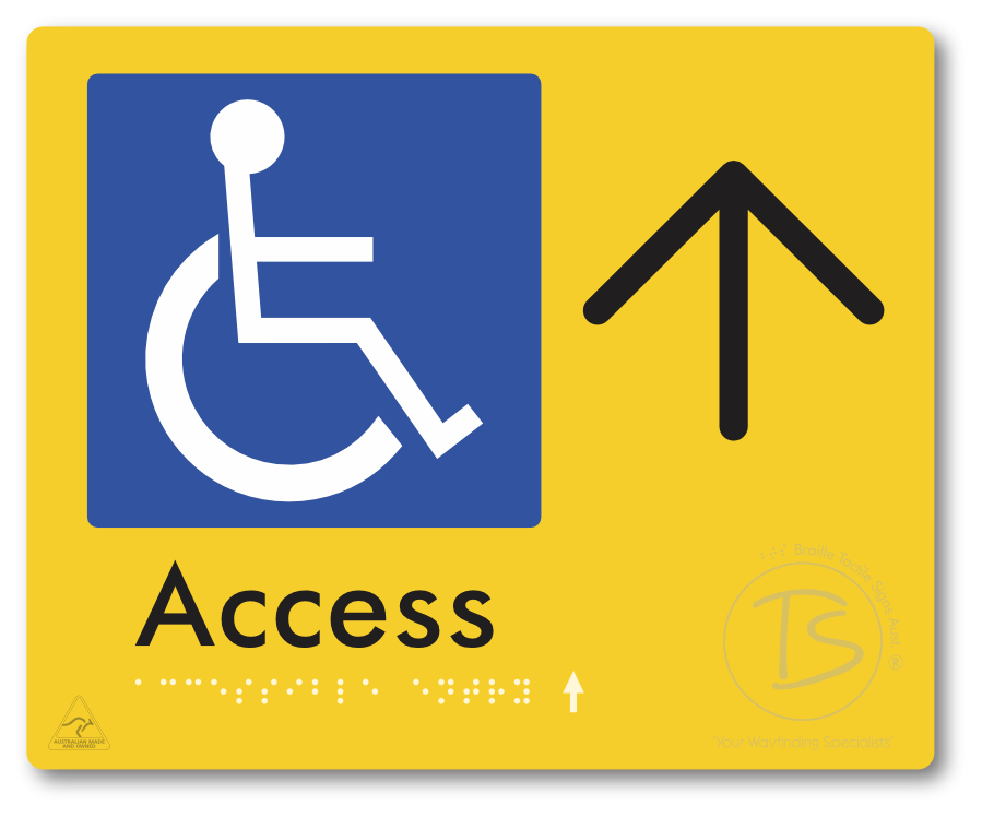 Accessible Entry with Large Directional Arrow