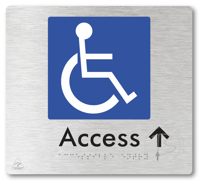 Accessible Entry with Small Directional Arrow