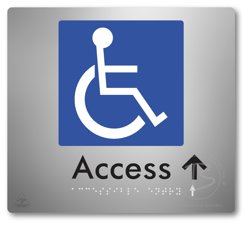 Accessible Entry with Small Directional Arrow