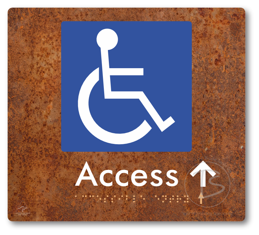 Accessible Entry with Small Directional Arrow