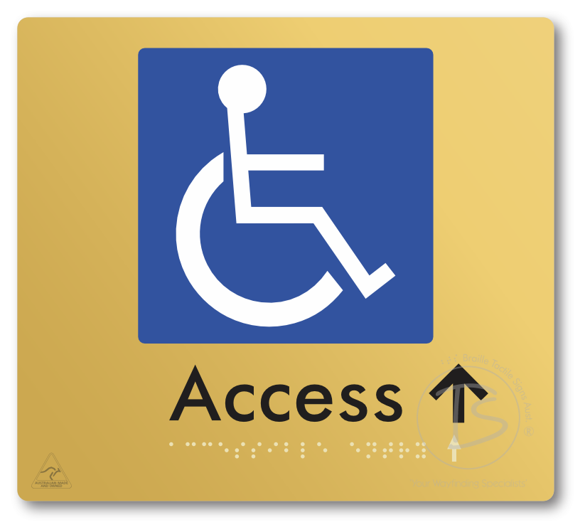 Accessible Entry with Small Directional Arrow