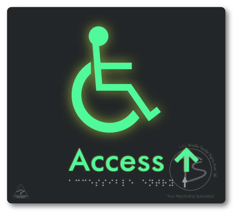 Accessible Entry with Small Directional Arrow