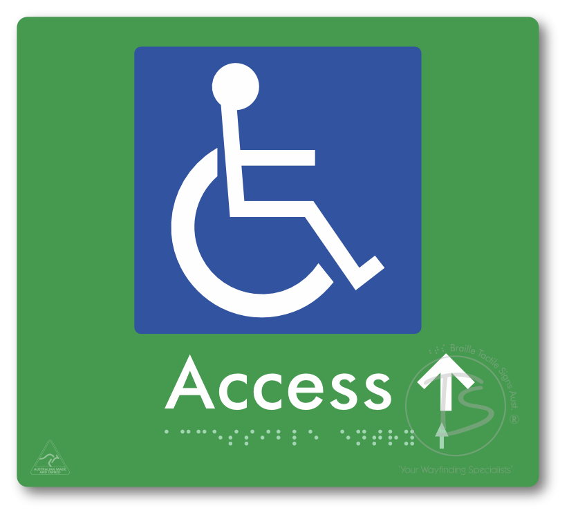 Accessible Entry with Small Directional Arrow