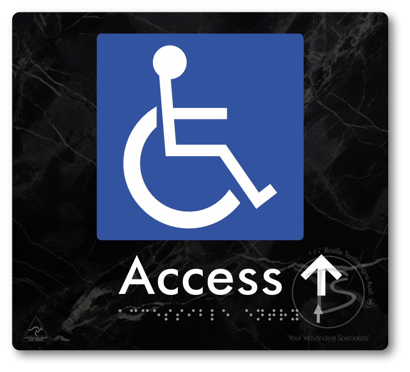 Accessible Entry with Small Directional Arrow
